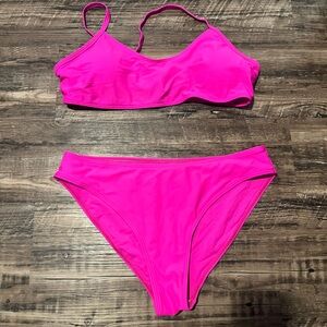 Vibrant Pink Women's Swimwear Set